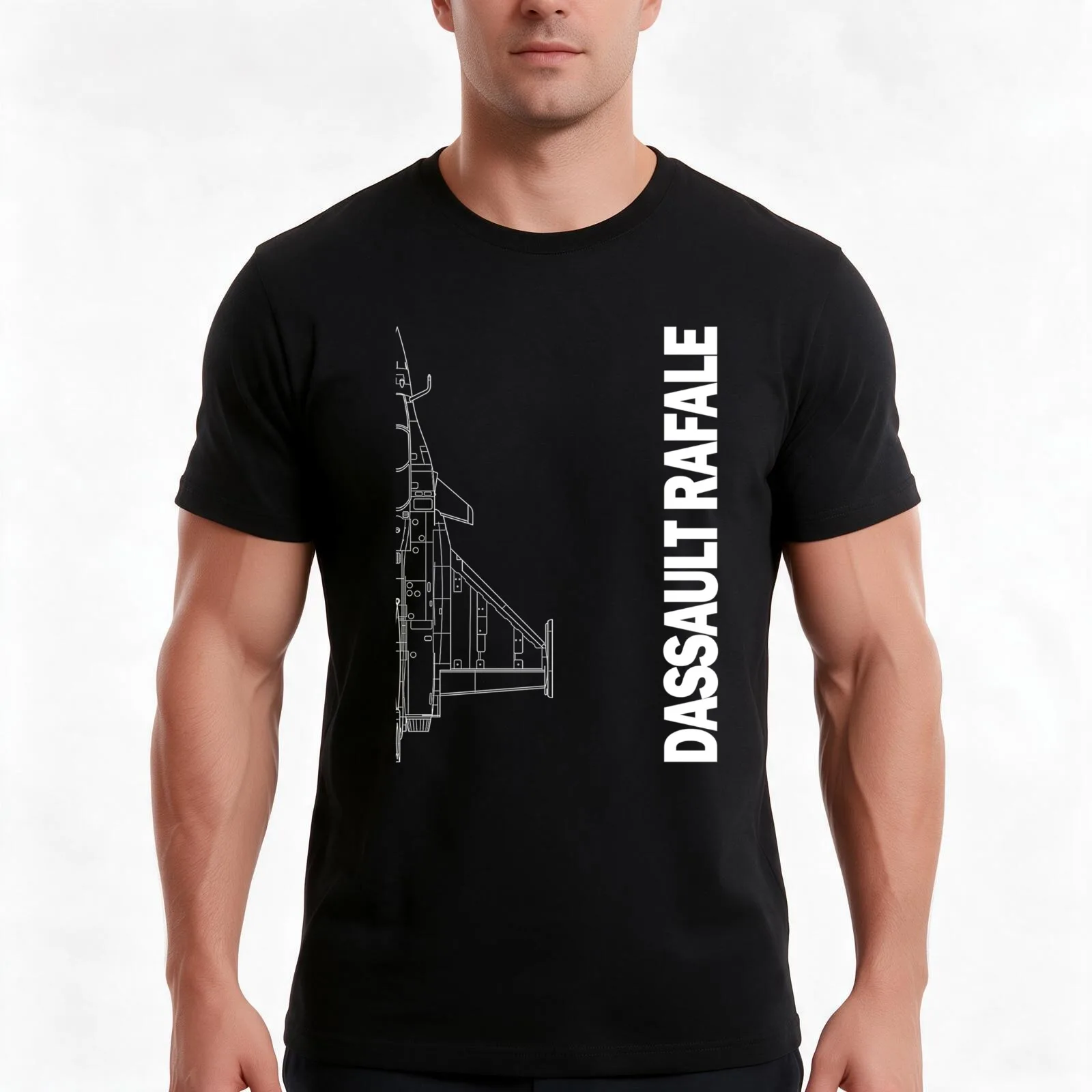 Dassault Rafale Silhouette T-Shirt Summer Casual Cotton Tee Oversized Streetwear Tops Vintage Graphic Print Unisex Men Women