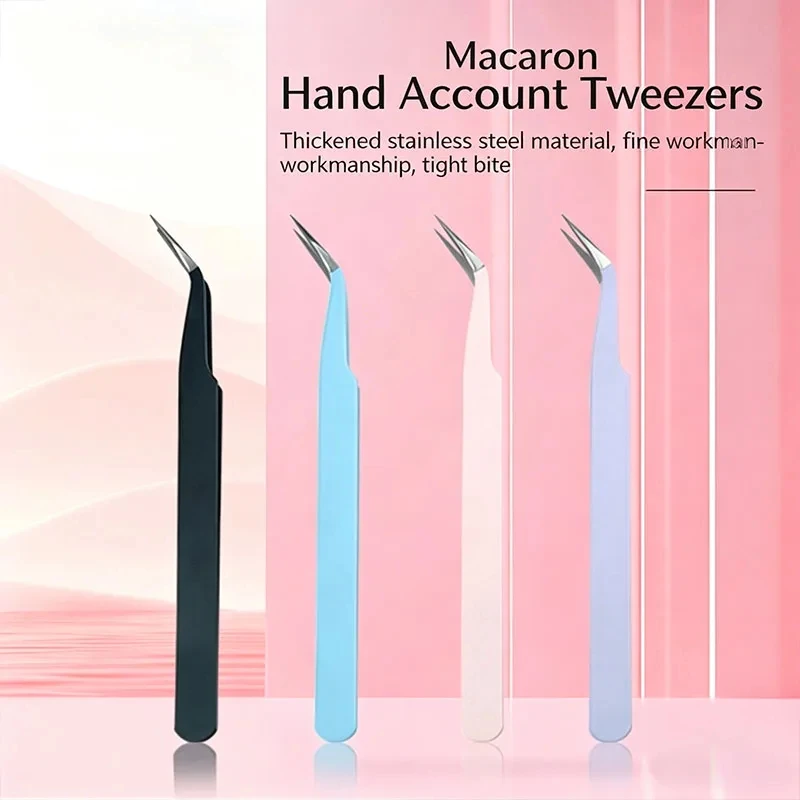 Stainless Steel Scrapbook Sticker Tape Picking Straight Head Elbow Tweezers Album DIY Crafts Supplies Lash Extension Tweezers