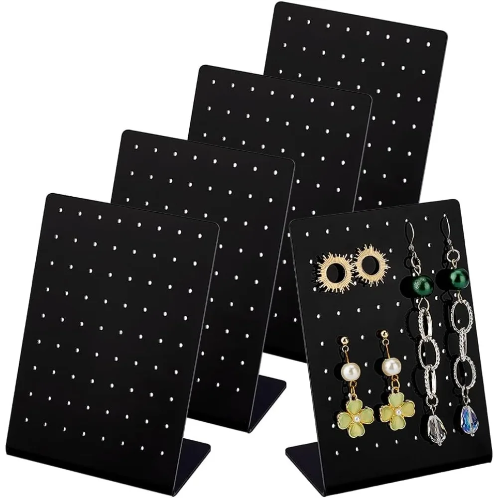 5PCS Black Earring Holder 72 Holes Acrylic Ear Stud Earring Display Rack Organizer Stand Jewelry Storage Showcase for making kit