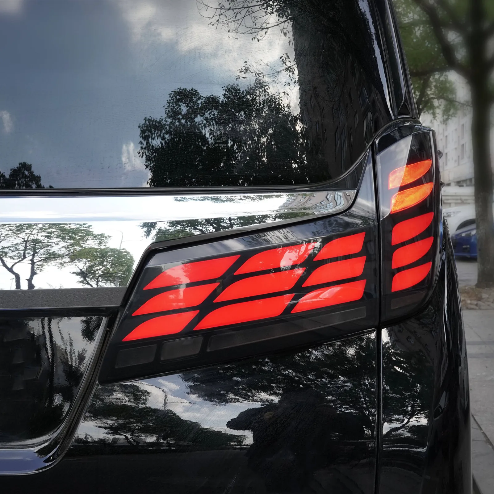 مصباح ليد خلفي الجمعية الضوء الخلفي لتويوتا ألفارد VELLFIRE 2015-2023 سيارة لمبة خلفية متتابعة بدوره أضواء الإشارة