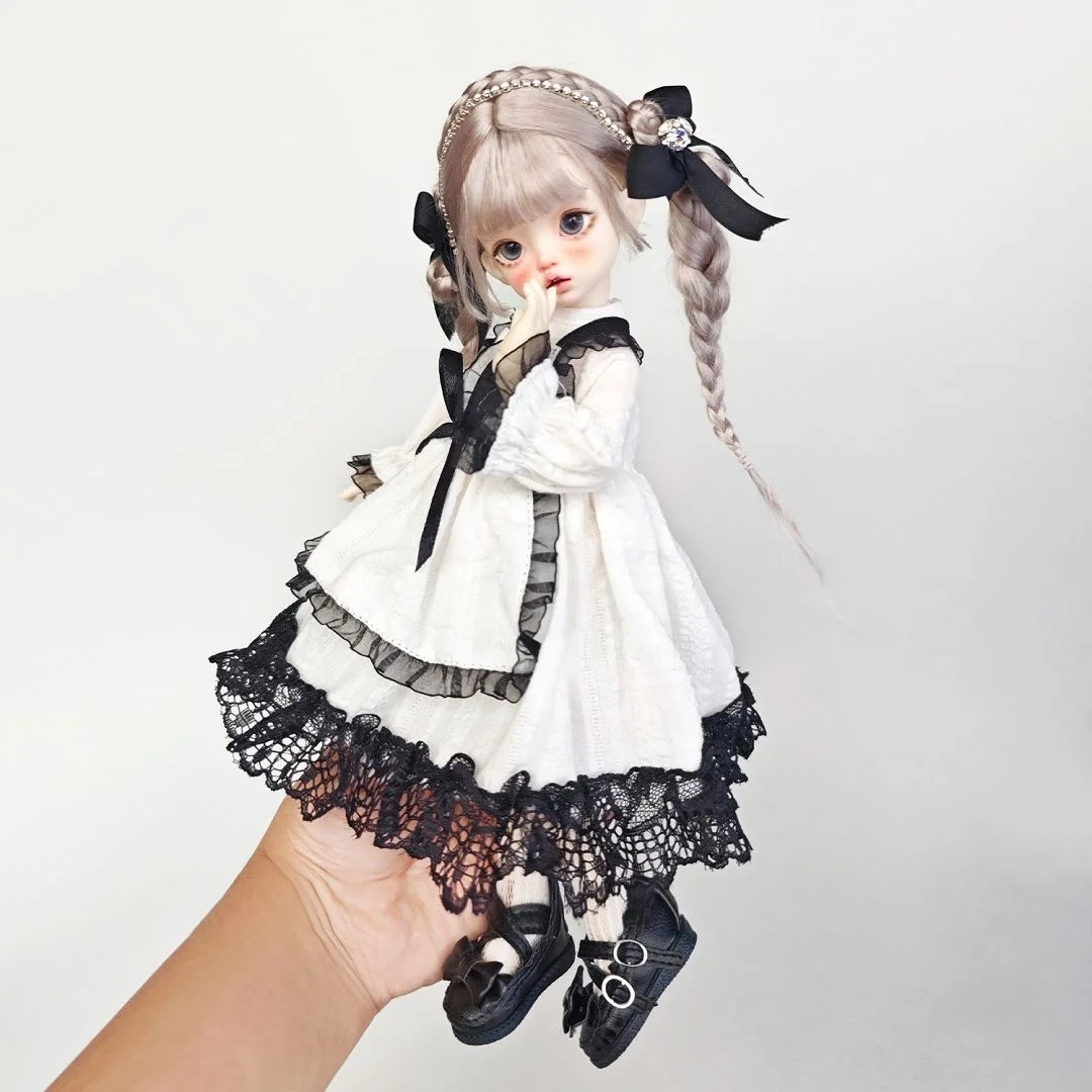 BJD doll clothes suitable for 1/4 size Cute black and white dress clothes set doll accessories (3 points)