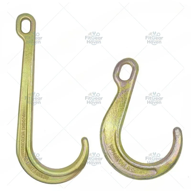 Long handle large J hook 8 inch 15 inch wrecker large opening long mouth  trailer double hook crane traction hook