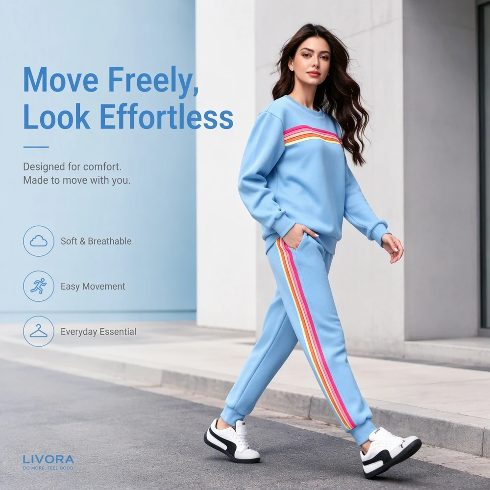 Womens Oversized Retro Striped Two Piece Lounge Set Cozy Warm Pullover Sweater Top And Jogger Pants With Two Side Pockets Relaxed Fit For Fall School Campus Weekend Travel And Everyday Casual Wear