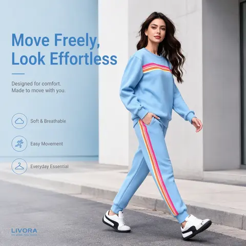 Piece Womens Oversized Retro Striped Two Piece Lounge Set Cozy Warm Pullover Sweater Top And Jogger Pants With Two Side Pockets Relaxed Fit For Fall School Campus Weekend Travel And Everyday Casual Wear