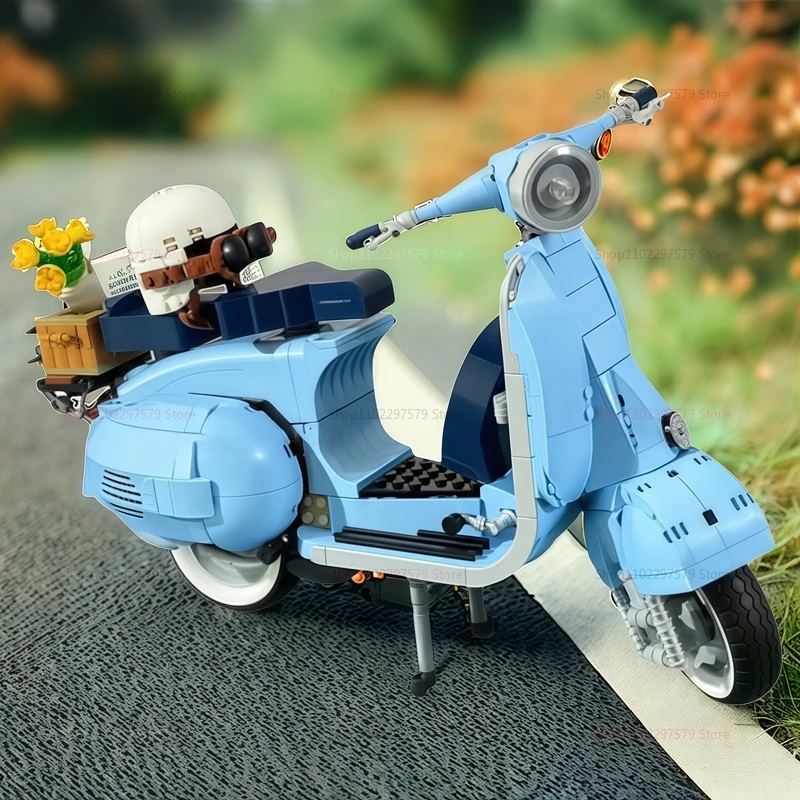 الرومانية عطلة دراجة نارية اللبنات 1106 قطعة سيارة التقنية أطقم منمذجة 10298 هدايا الاطفال الإبداعية MOC البلاستيك الجمعية اللعب #3