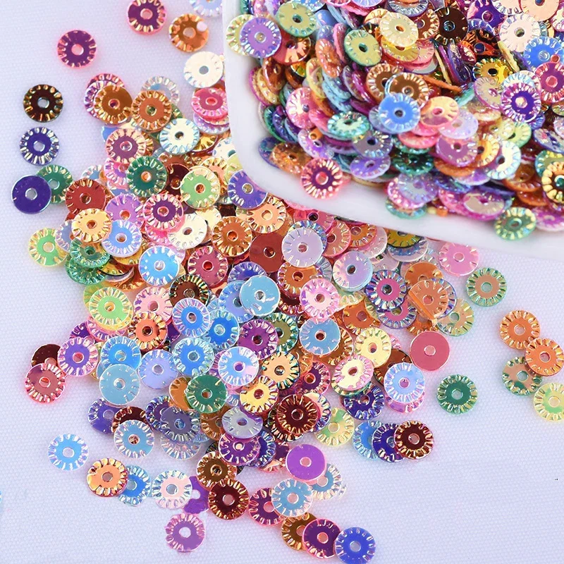 6mm Flowers Sequins Wheel Shape Loose Paillettes Decorative Pattern for DIY Handcraft Sewing Dress Garment Accessories 10g/lot