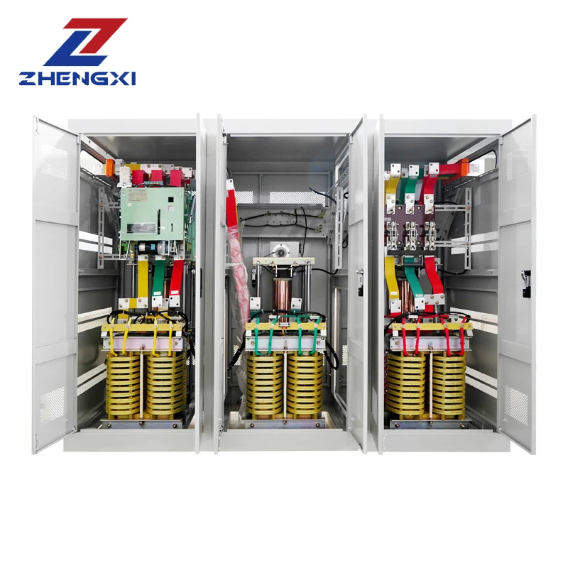 Zhengxi SBW-F Series สามเฟส 380V 400V 500Kva 600Kva 800Kva 1000Kva Ac ตัวควบคุมแรงดันไฟฟ้าอัตโนมัติ Stabilizer