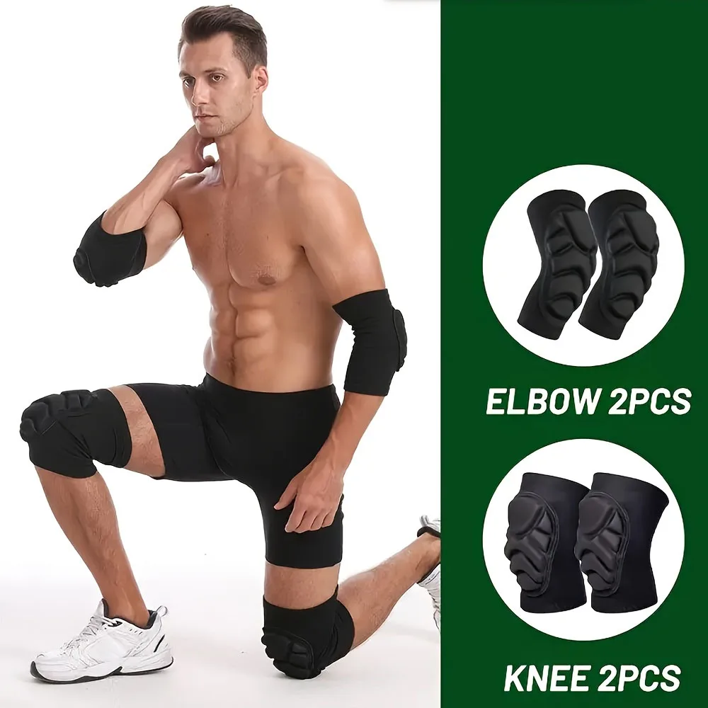 2Pcs Knee Support & Elbow Pads | Elastic Adjustable Knee and Elbow Sleeves for Men and Women, Ideal for, Volleyball, Yoga, Gym
