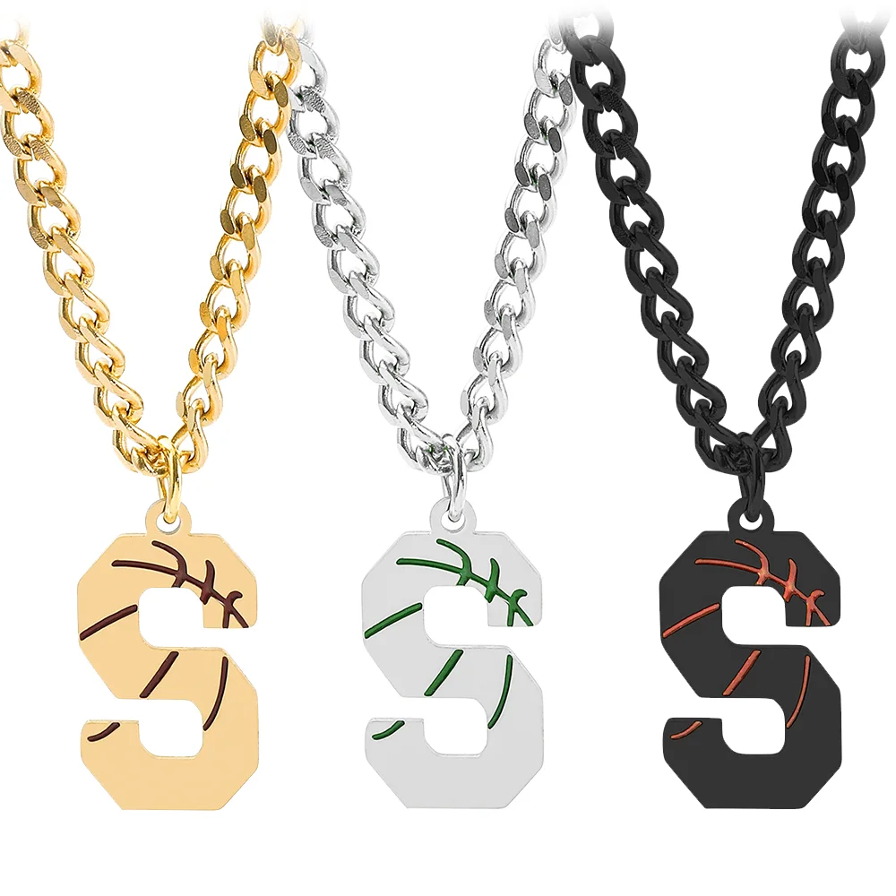 Fashion Punk Stainless Steel Letter L-V Pendant Necklace Rapper Neck Chain Trend Decoration Party Punk Jewelry Accessories Gifts