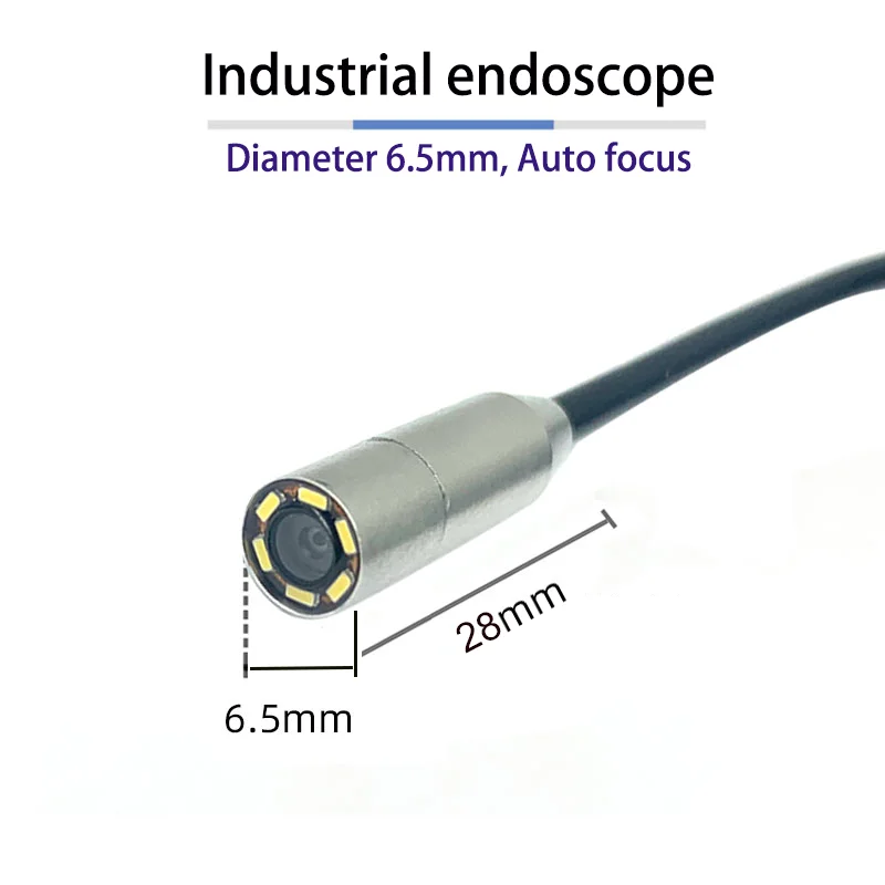 1MP USB Auto Focus Endoscope Diameter 6.5mm FOV88゜ IP67 Waterproof 1.5mhard wire  Industrial Endoscope