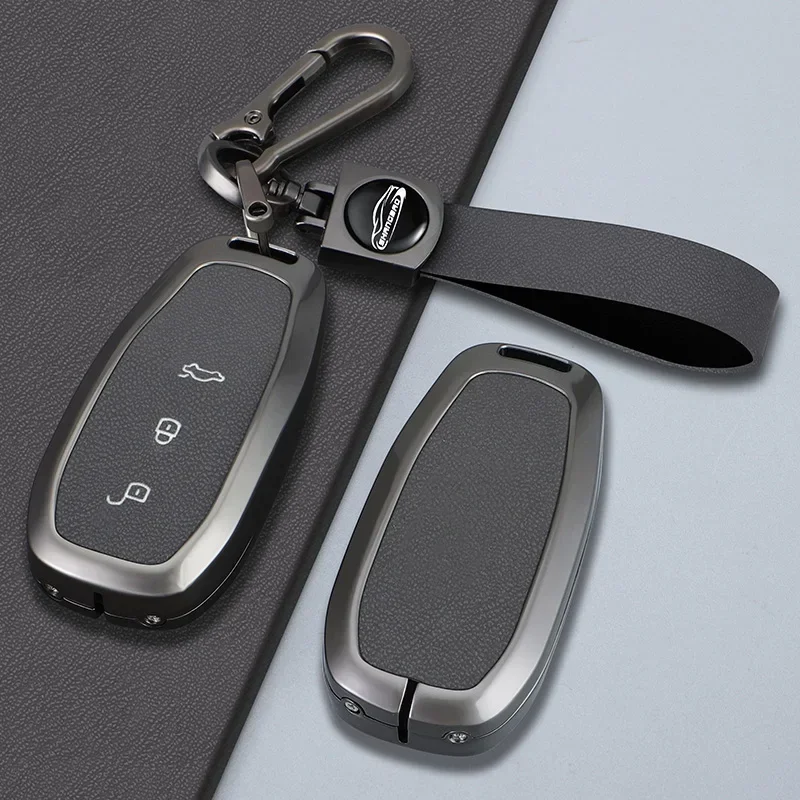 For Leading Ideal LiXiang L7 L8 L9 2022 2023 Car Leather Key Buckle Case Stereoscopic Keychain The Original Car Matching Color