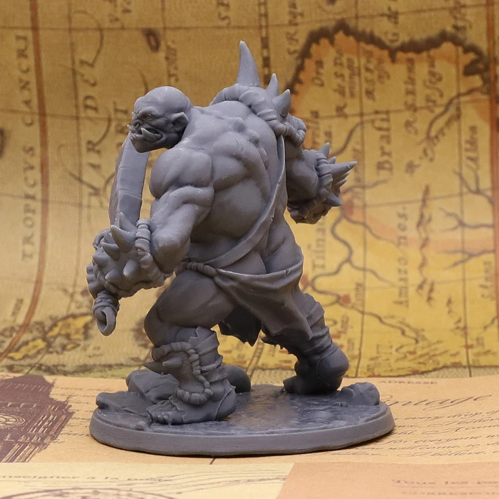 `Unpainted Orc Brute Fantasy Monster Miniature, Tabletop Wargaming RPG Collectible Figure`
