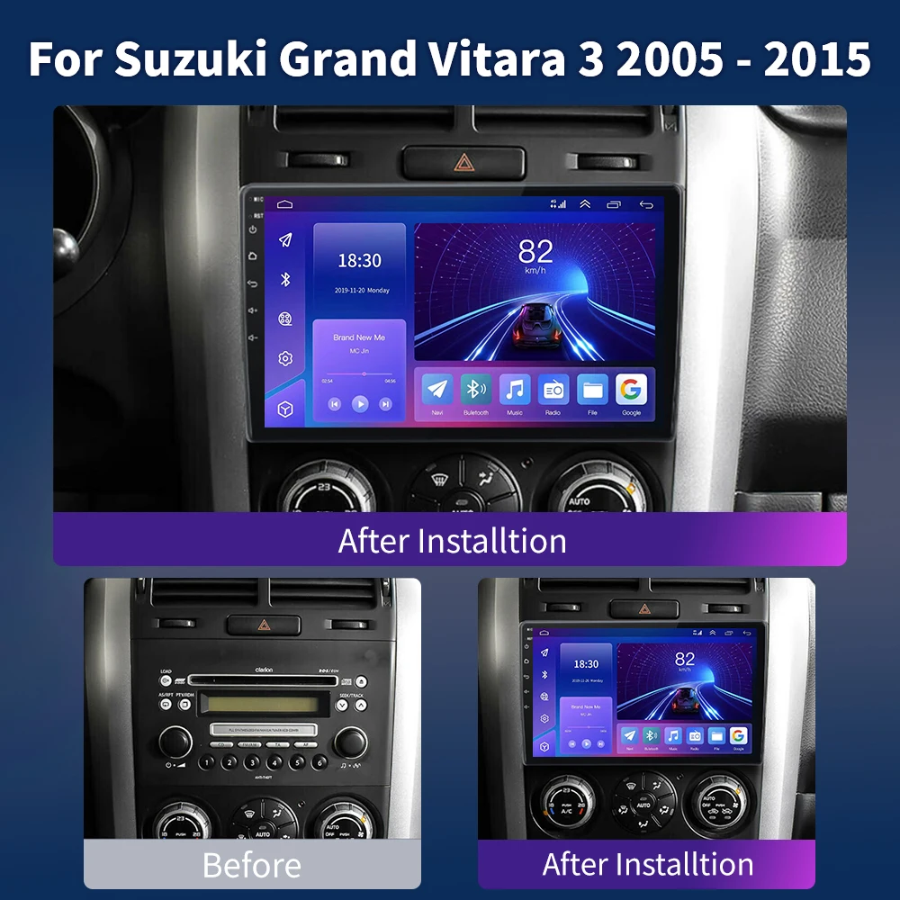 For Suzuki Grand Vitara 3 2005 - 2015 Car Radio Multimedia Video Player Navigation GPS Android 13 Autoradio Car Radio