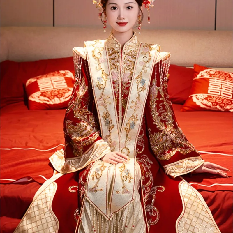 Wedding Clothes plus Size Fat Girl Slimming Hanfu a Chaplet and Robes Dress Chinese