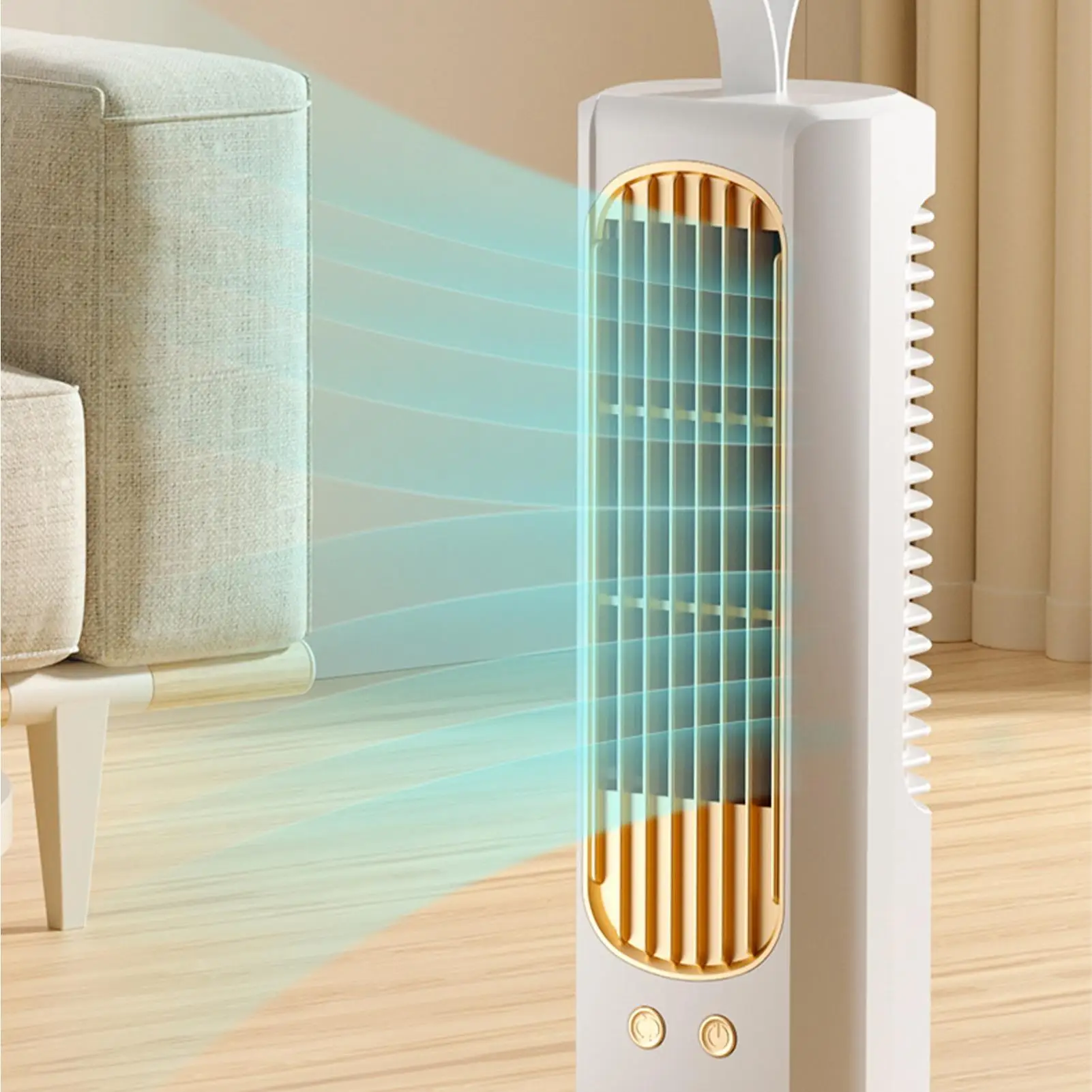 Oscillating Tower Fan USB Rechargeable Cooling Portable Standing Fan Tower for Home Living Room Kitchen Office Dorm Indoor Floor