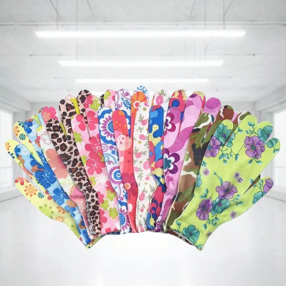 Womens Floral Nylon Work Gloves For For Sunshung Thin Knitted Protective Gear Household Cleaning Gardening Utility Tool