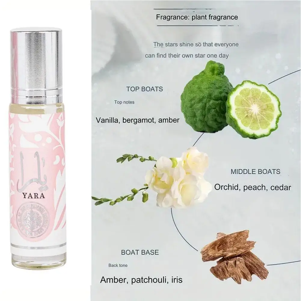 Échantillons de parfum Lattafa Yara, Phéromones longue durée, Parfums de nouilles pour femmes et hommes, Ard al Zaafaran Yara, 0.34oz, 3.4oz