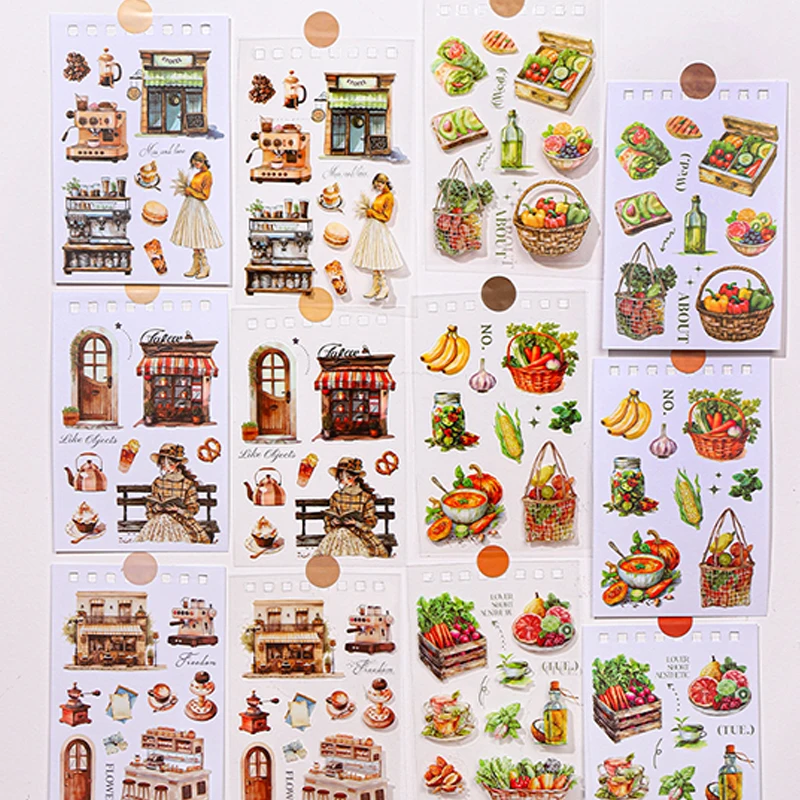 

Mr Paper, 54sheets/bag ‘A Moment of Leisure’ Series Coil Sticker Book Handbook Stickers kawaii stickers aesthetic