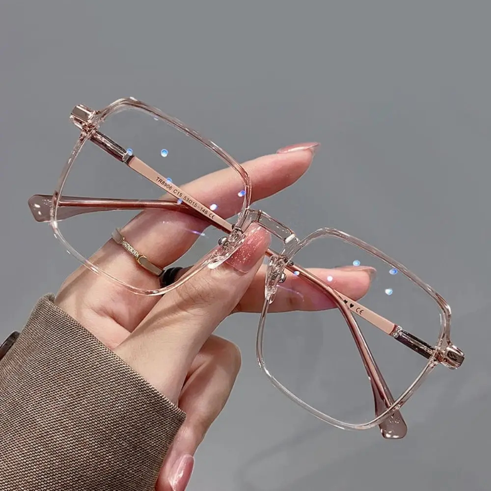 

Big Square Anti Blue Light Glasses Women Men New Fashion Transparent Metal Frame Computer Goggles Optical Spectacle Eyeglasses