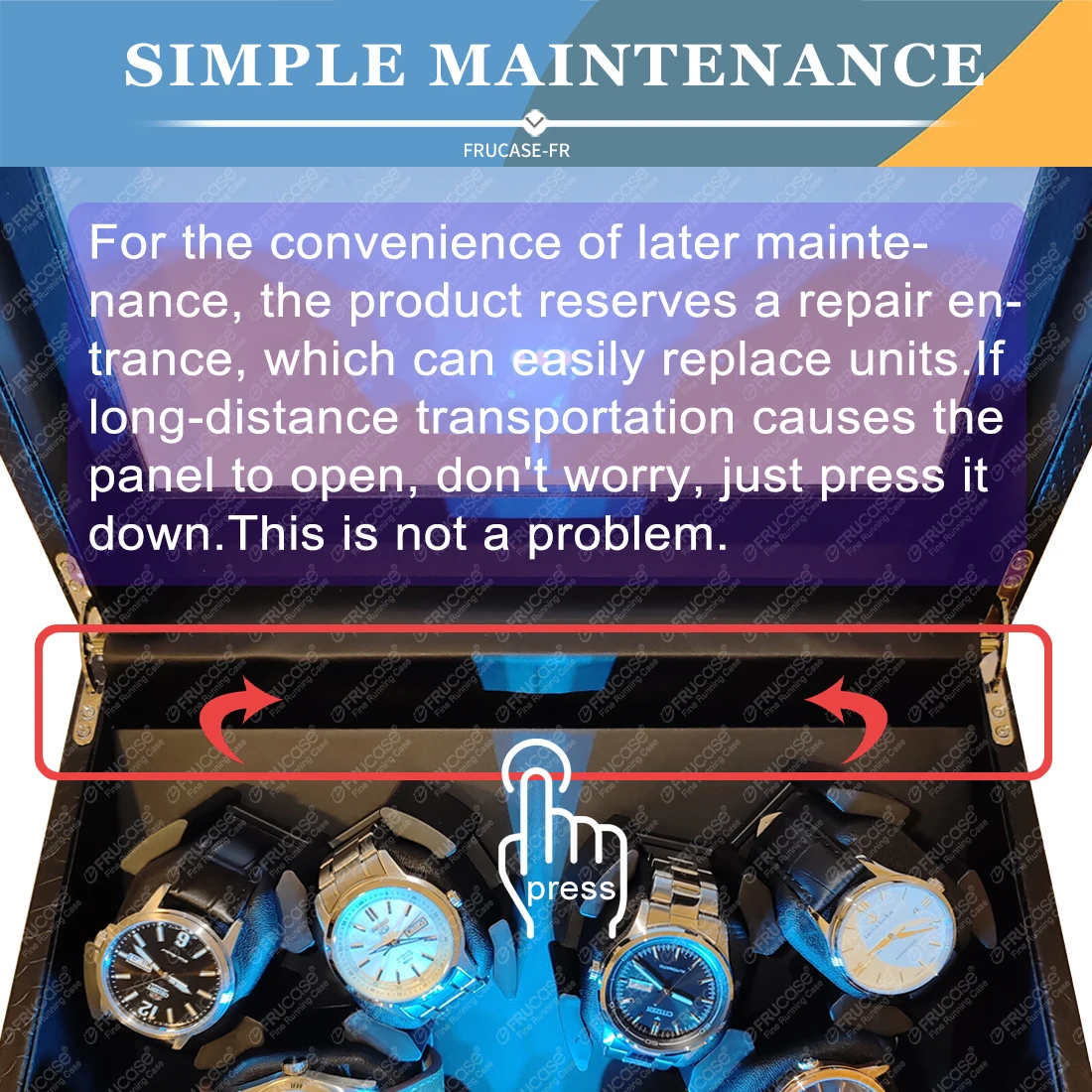 FRUCASE PU Watch Winder for automatic watches automatic winder 6+6 watches