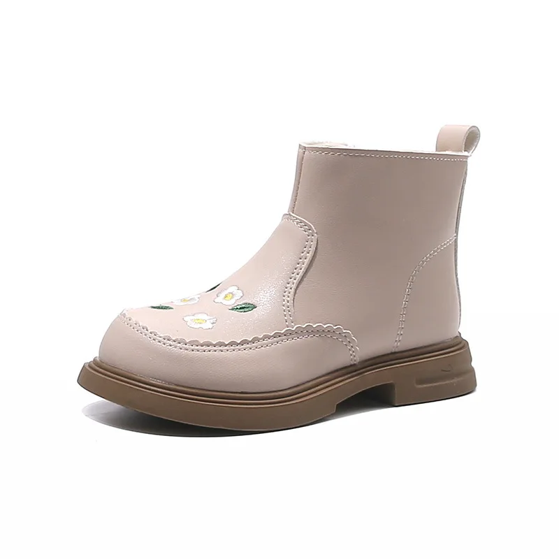 حذاء شتوي للأطفال 2025 حذاء مسطح على الطراز البريطاني الجديد للفتيات حذاء أنيق للفتيات مضاد للانزلاق حذاء الأميرة الناعم الدافئ للفتيات #5