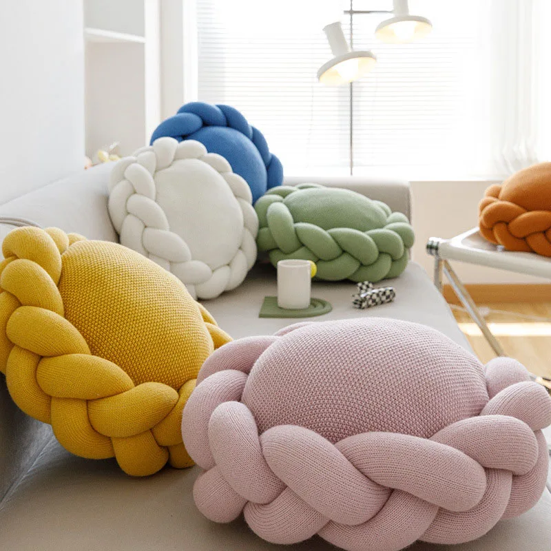 Creative Round Throw Cushions 40*40cm Pillow For Sofa Car Handmade Flower Cushion Lovely Seat Cushion Home Decoration