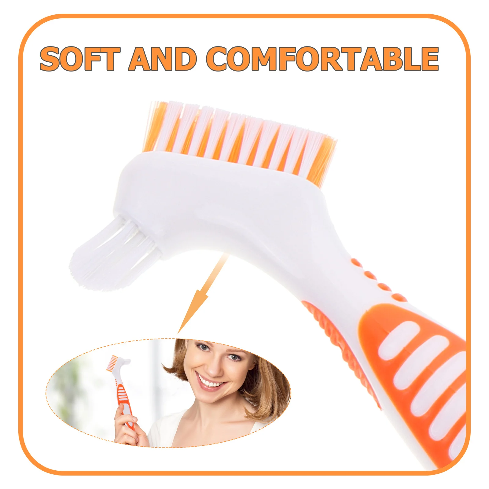 

2Sets Portable Denture Cleaner Brush Double-Sided Mini Toothbrush Ergonomic Handle Practical Oral Care Denture Toothbrushes
