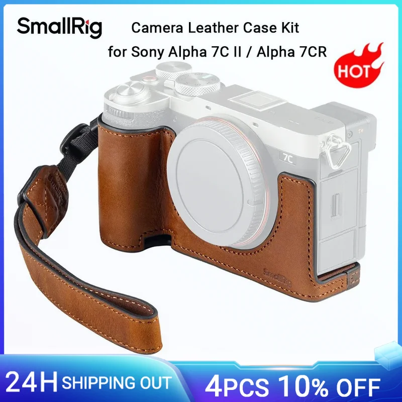 SmallRig A7C II Camera Leather Case Kit for Sony Alpha 7C II / Alpha 7CR with Wrist Strap, Built-in 1/4