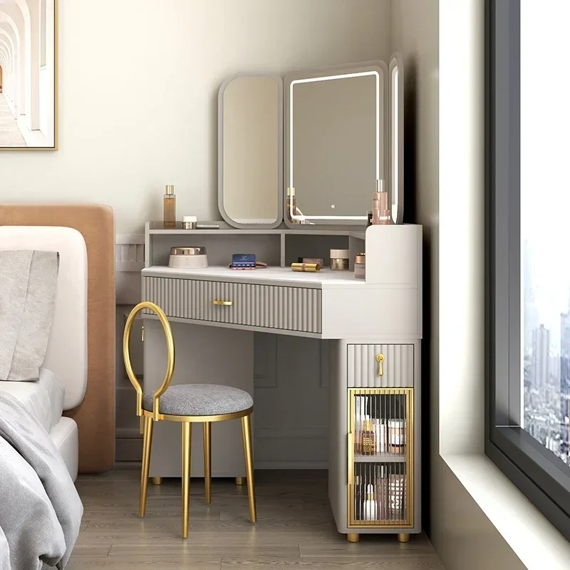 Light Luxury Corner Dressing Table Storage Integrated Bedroom Modern Simple Triangle Makeup Table Large