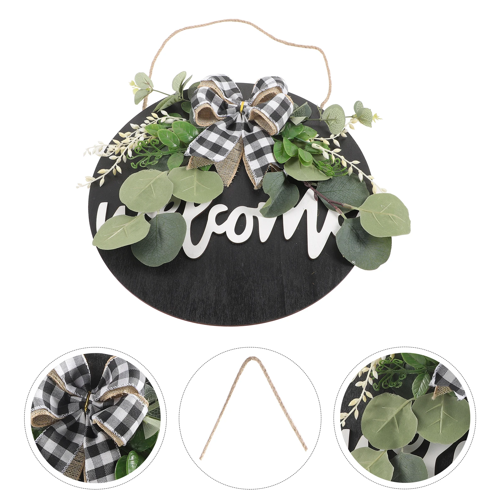 

Simulated Flower Door Sign Welcome Plate Decor Home Hanging Plaque Pendant Lace Simple Plastic Creative Board Indoor