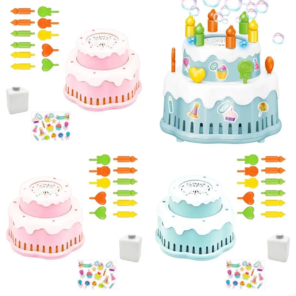 

Musical Birthday Cake Bubble Blower Automatic Bubble Toy For Little Ones Party rudiments F19F