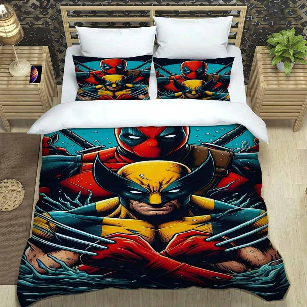 Cartoon 3D Deadpool Retro Bedding Sets exquisite bed supplies set duvet cover bed comforter set bedding set luxury birthday gift