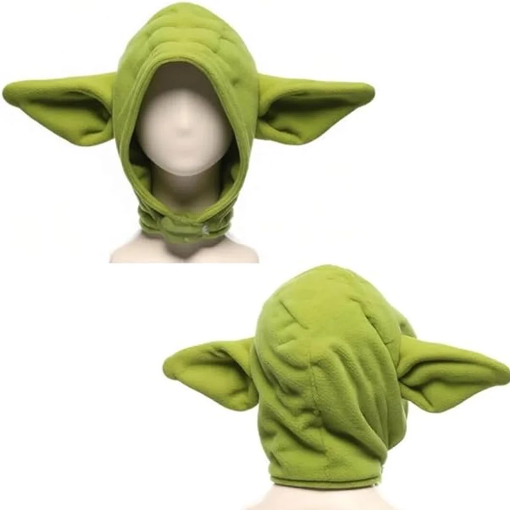 Yoda Baby Adult Grogu Hat with Ears Green Plush Hat Animal Headband Cute Hats Cosplay Accessories Halloween Carnival Disguise view 2