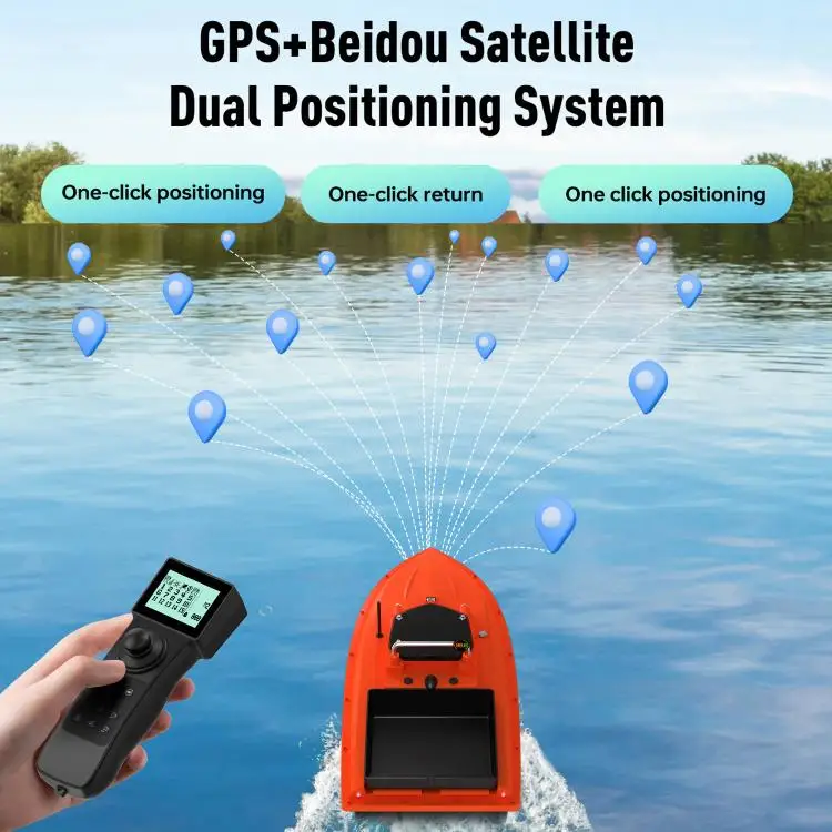 الجملة D80B GPS عالية الطاقة الذكية التحكم عن بعد قارب طعم صيد السمك الزحف 3 كجم تحميل مقاوم للماء لمسافات طويلة ليلة الصيد #5