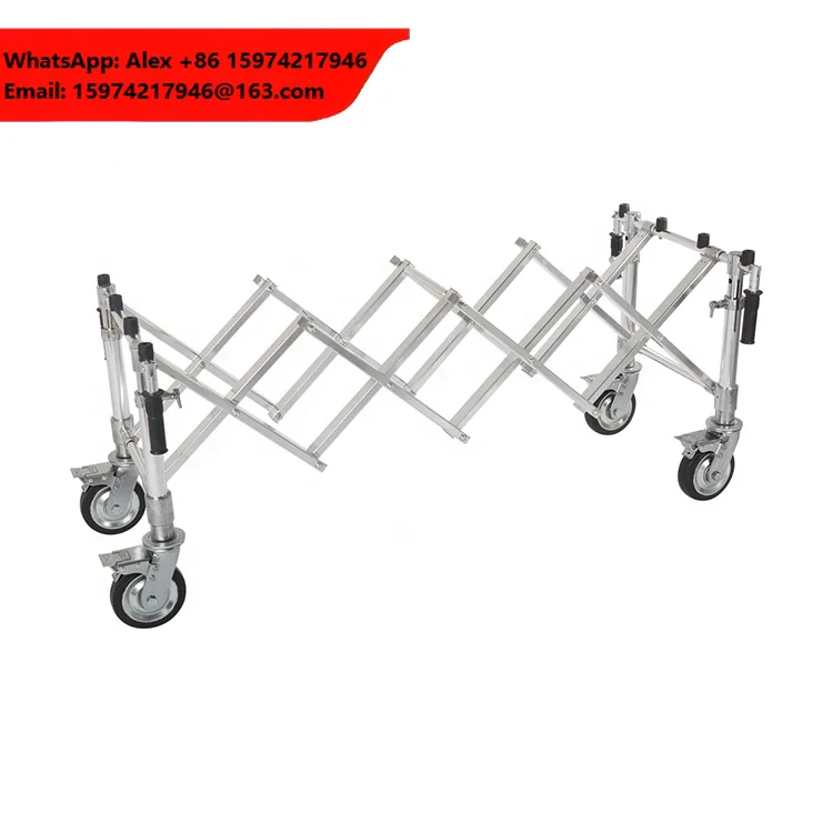 Folding Coffin Trolley Aluminum Alloy Church For Casket Transport Coffins