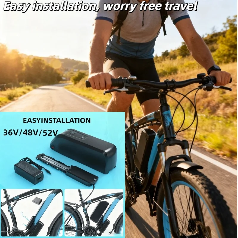 

36V/48V/52V 10Ah-20Ah Hailong Battery–4-Pins/5-PinsRechargeable Spare for Bafang BBS02/BBS03/BBSHD Motor Scooter Power Accessory