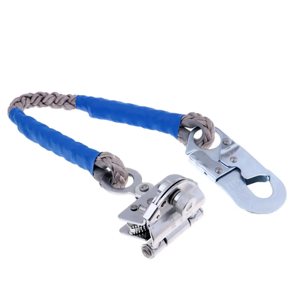 16mm Outdoor Rock Climbing Fall Protection Rope Grab Shock Lanyard Snap Hook