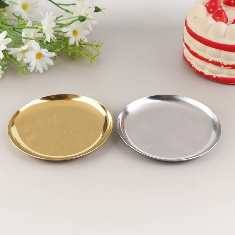 Light Luxury Style Metal Jewelry Tray Stainless Steel Storage Tray Dormitory Cosmetics Jewelry Plate Decoration