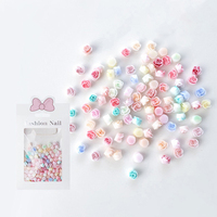 100PCS 3D Mini Bud Nail Art Charms Rhinestone Mixed Colors Resin Three-dimensional Flower Nail Decoration DIY Accessories