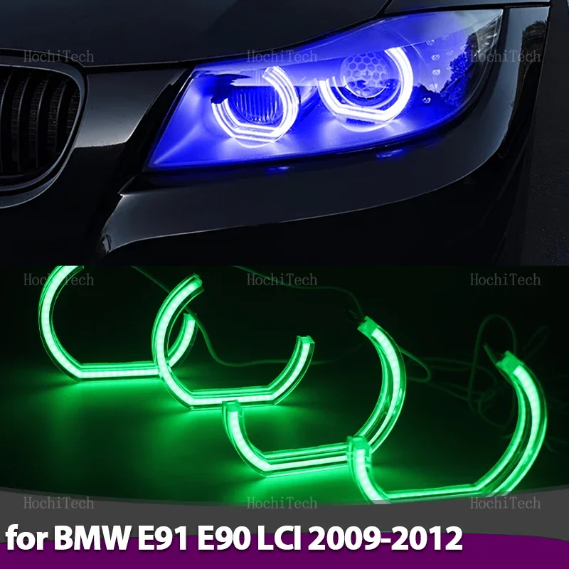 

Динамические многоцветные световые кольца APP control DRL LED Angel Eyes Kit для BMW 3 серии E91 E90 facelift 2009-2012 Ксеноновые фары