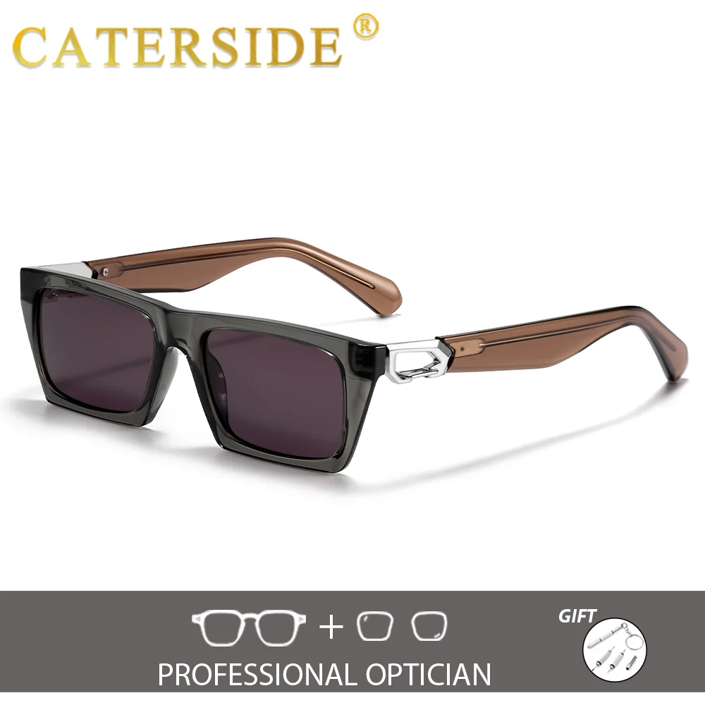 CATERSIDE الرجال النظارات الشمسية البصرية عالية الجودة مستطيلة عدسة وصفة طبية نظارات المرأة هدية مخصصة Suneyeglass UV400