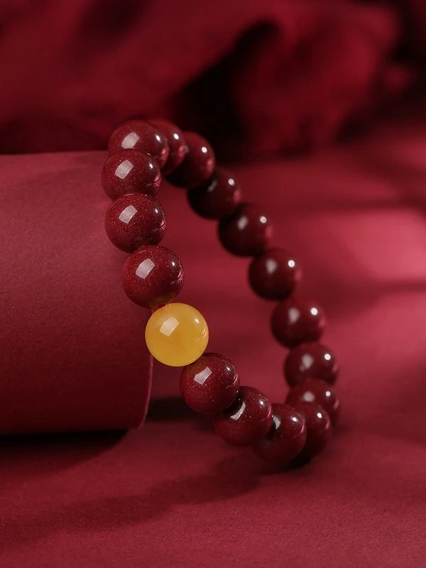 UMQ Raw Ore Natural Purple Gold Sand with Chicken Oil Yellow Beeswax Good Luck Lucky Men and Women Bracelet