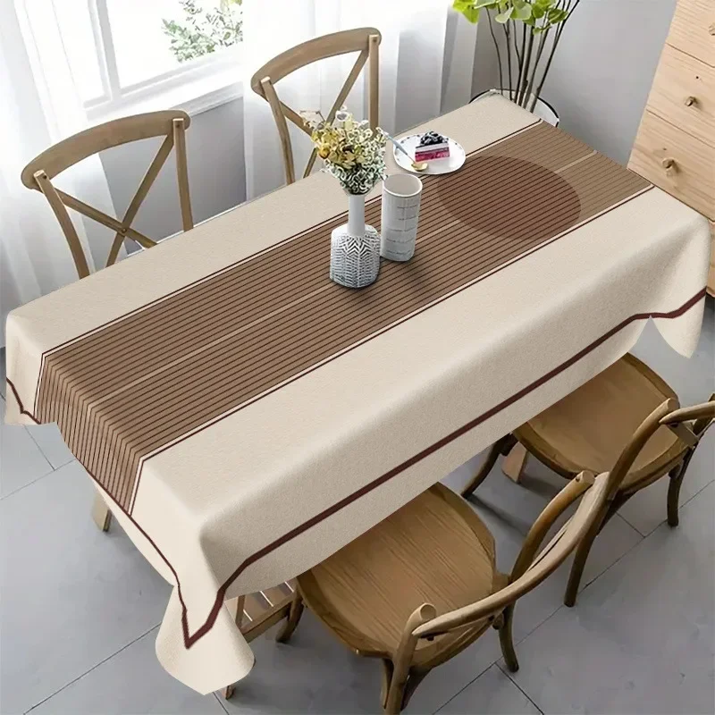 One 2D printed tablecloth, with dimensions of 59x59 inches / 150x150 centimeters, using a beige base fabric.