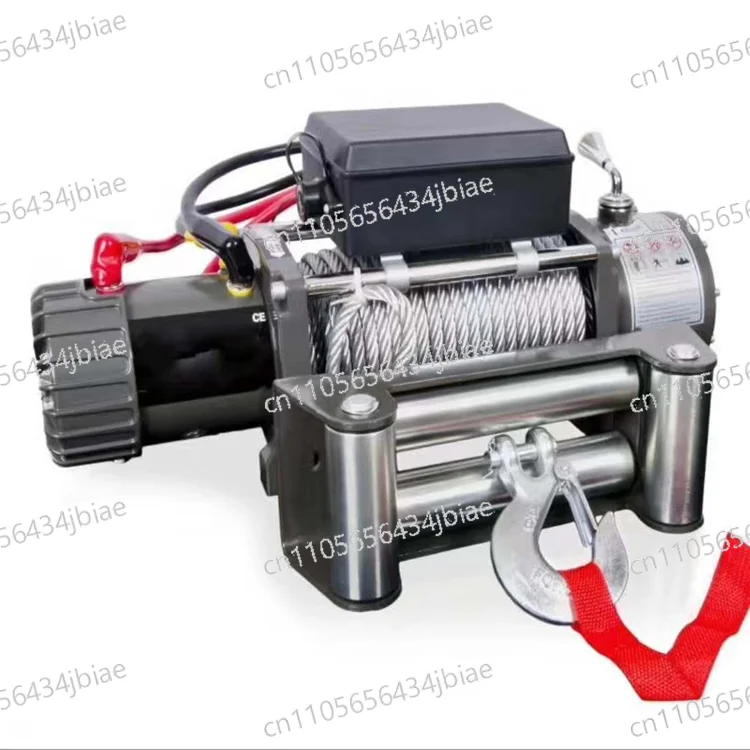 12V 24V Electric Winch 12000lbs Synthetic Rope for 4x4 Off-Road Recovery Truck  SUV Trailer Waterproof Wireless Remote