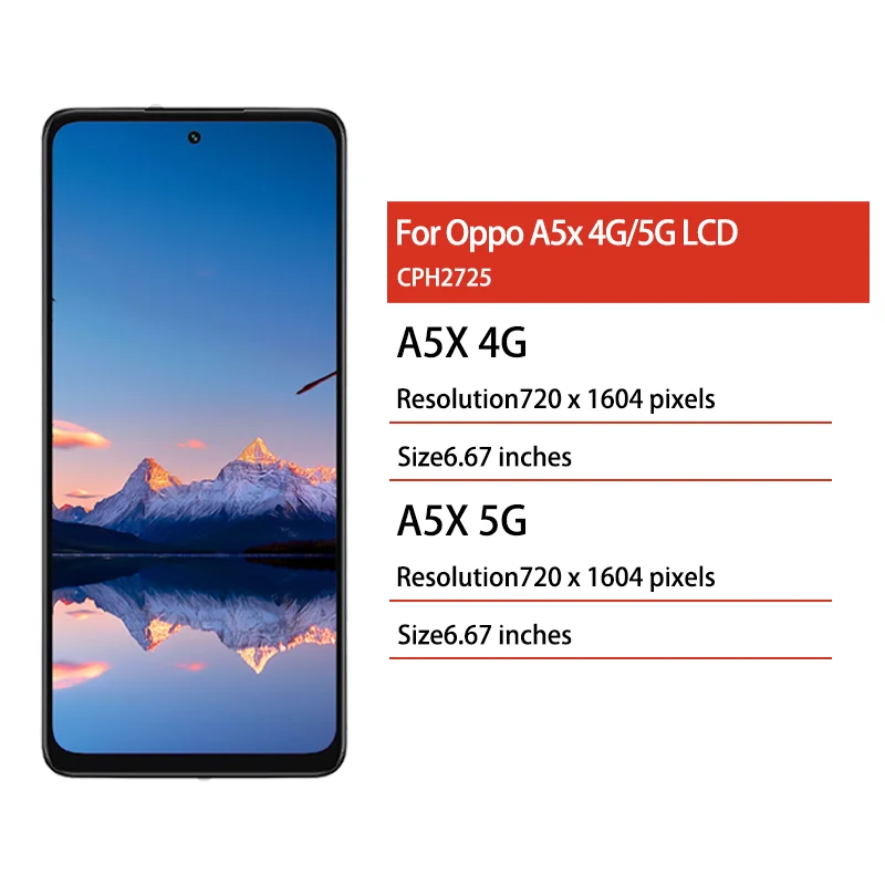 Ekran wyświetlacza A5X do Oppo A5X 4G LCD CPH2711, wyświetlacz dotykowy z digitizerem, zamiennik LCD do OPPO A5x 5G — zdjęcie produktu 2