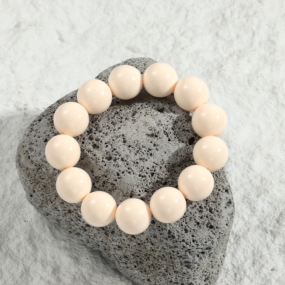 Böhmischer Trend, Acryl, bunte runde Perlen, Damen-Handarmbänder, Boho-Harz, stapelbare Perlen, dehnbares Armband, 2025, Schmuck, Geschenk – Detail 6