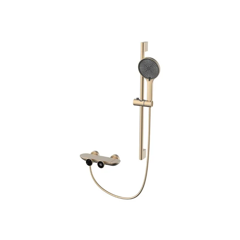 

Thermostatic shower, pressurized bath, minimalist shower set, rose gold copper bathtub faucet
