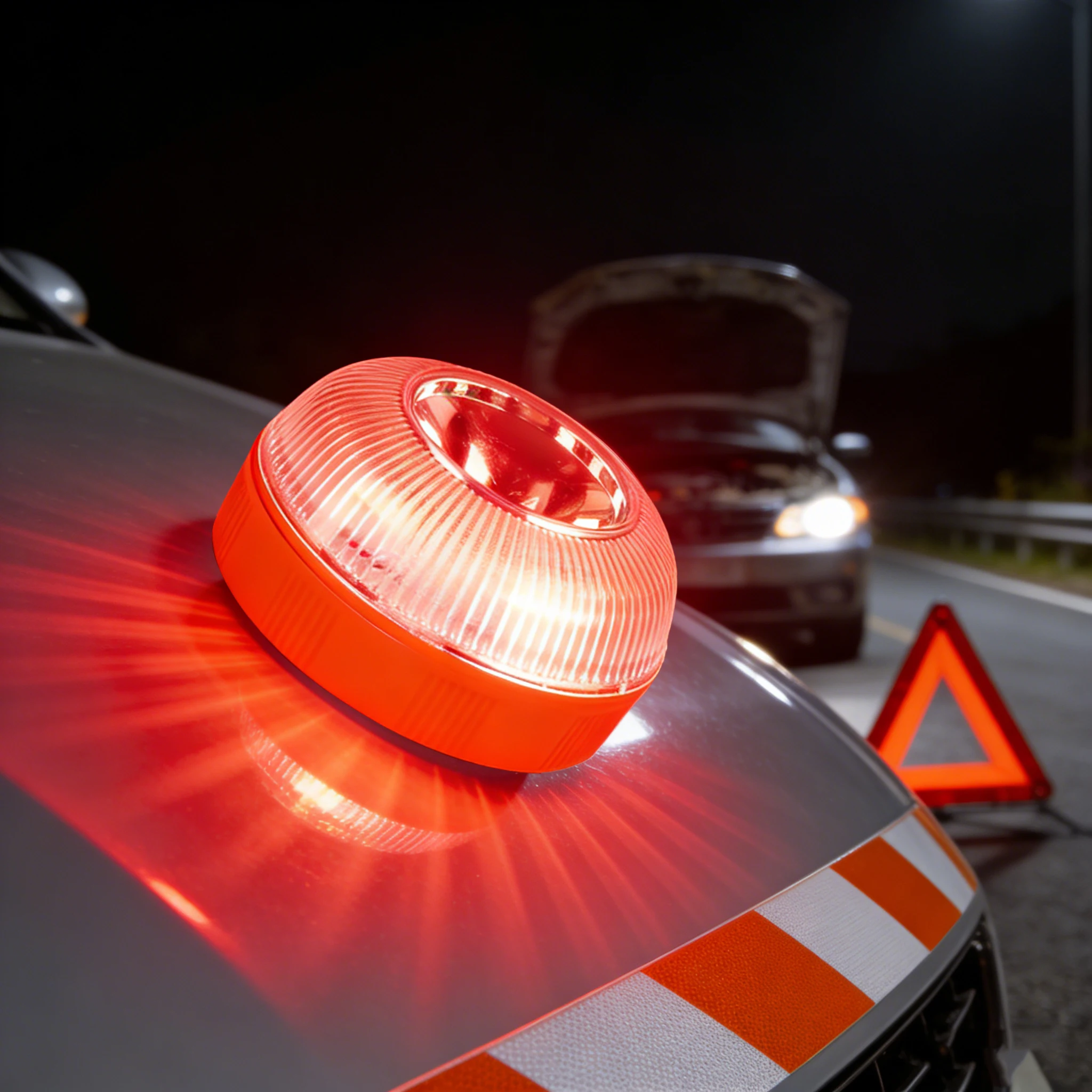 Led Car Strobe Warning Light Portable Emergency Light Magnetic Induction Road Accident Light Safety Accessory Flashing Light