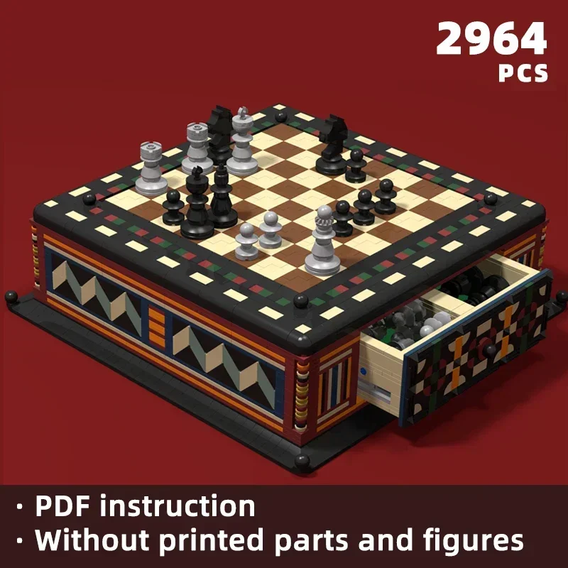 

Креативный роскошный набор шахмат, кирпичи, роскошные блоки шахматной доски, детали доски, высокое качество, подарочная игрушка, украшение moc