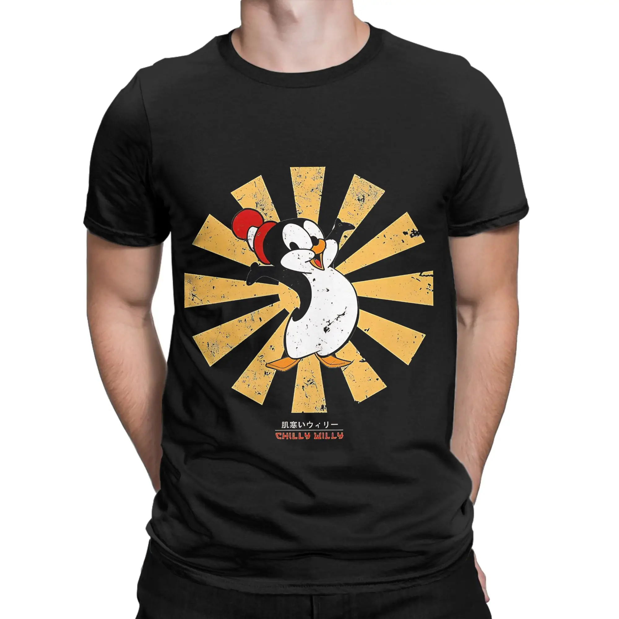 Chilly Willy Retro Japanese Classic Shirt Funny Graphic 100% Cotton T-Shirt Chilly Willy Tops Tees For Men
